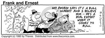 Cartoonist Bob Thaves Tom Thaves  Frank and Ernest 1995-04-18 