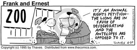 Cartoonist Bob Thaves Tom Thaves  Frank and Ernest 1995-04-20 