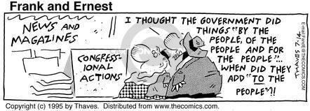 Cartoonist Bob Thaves Tom Thaves  Frank and Ernest 1995-07-14 