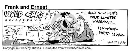 Cartoonist Bob Thaves Tom Thaves  Frank and Ernest 1995-08-26 