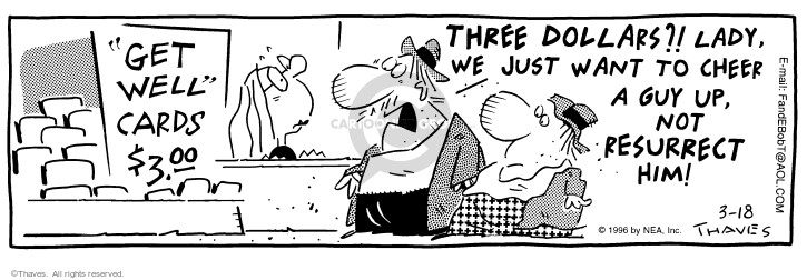 Cartoonist Bob Thaves Tom Thaves  Frank and Ernest 1996-03-18 