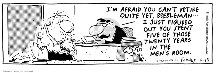 Cartoonist Bob Thaves Tom Thaves  Frank and Ernest 1996-06-13 