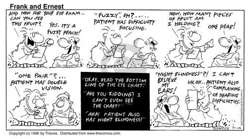 Cartoonist Bob Thaves Tom Thaves  Frank and Ernest 1996-07-14 