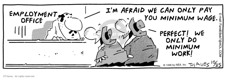 Cartoonist Bob Thaves Tom Thaves  Frank and Ernest 1996-10-25 