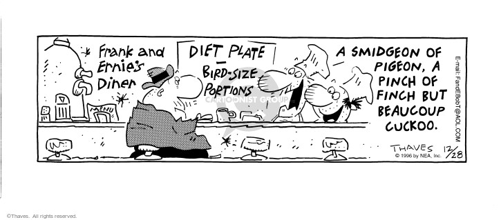 Cartoonist Bob Thaves Tom Thaves  Frank and Ernest 1996-12-28 