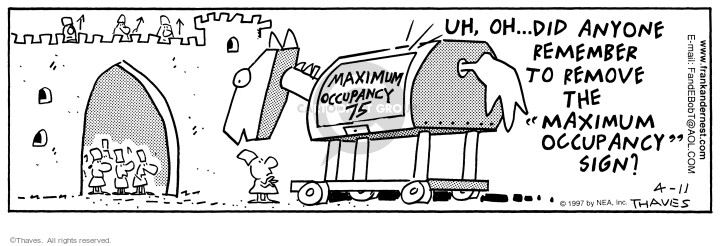 Cartoonist Bob Thaves Tom Thaves  Frank and Ernest 1997-04-11 