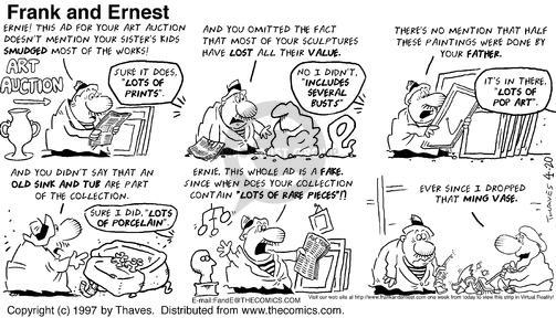 Cartoonist Bob Thaves Tom Thaves  Frank and Ernest 1997-04-20 