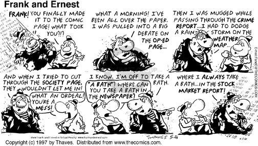 Cartoonist Bob Thaves Tom Thaves  Frank and Ernest 1997-05-04 