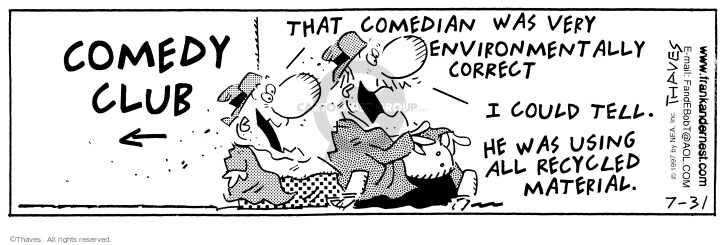 Cartoonist Bob Thaves Tom Thaves  Frank and Ernest 1997-07-31 