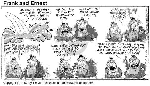 Cartoonist Bob Thaves Tom Thaves  Frank and Ernest 1997-09-14 