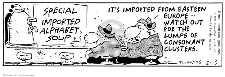 Cartoonist Bob Thaves Tom Thaves  Frank and Ernest 1998-02-13 