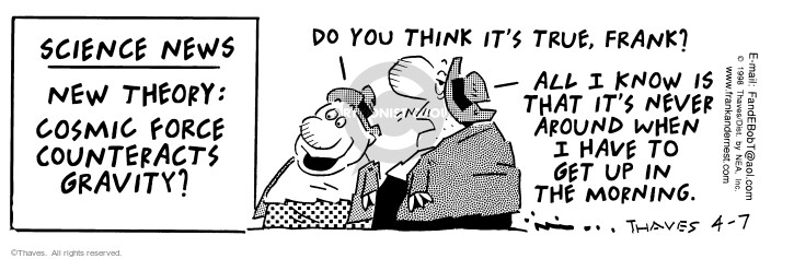 Cartoonist Bob Thaves Tom Thaves  Frank and Ernest 1998-04-07 