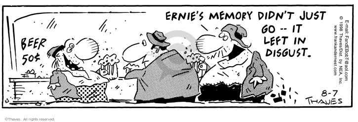 Cartoonist Bob Thaves Tom Thaves  Frank and Ernest 1998-08-07 