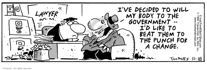 Cartoonist Bob Thaves Tom Thaves  Frank and Ernest 1998-11-18 