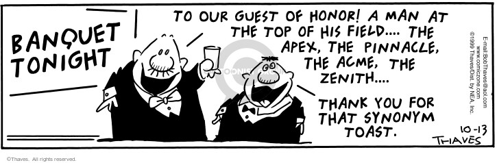 Cartoonist Bob Thaves Tom Thaves  Frank and Ernest 1999-10-13 