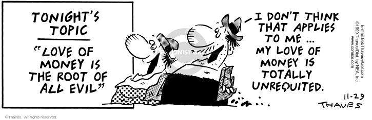 Cartoonist Bob Thaves Tom Thaves  Frank and Ernest 1999-11-29 