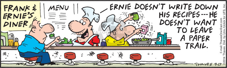 Cartoonist Bob Thaves Tom Thaves  Frank and Ernest 2014-09-17 