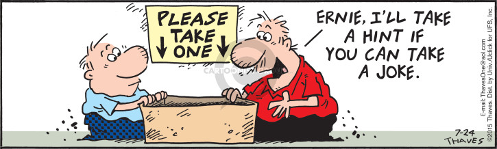 Cartoonist Bob Thaves Tom Thaves  Frank and Ernest 2015-07-24 
