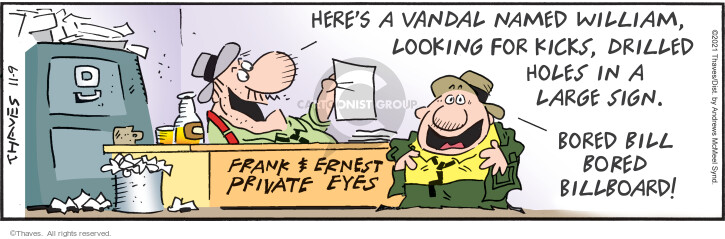 Cartoonist Bob Thaves Tom Thaves  Frank and Ernest 2021-11-09 