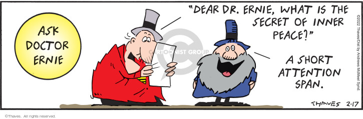 Cartoonist Bob Thaves Tom Thaves  Frank and Ernest 2022-02-17 
