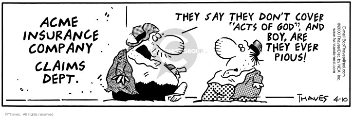Cartoonist Bob Thaves Tom Thaves  Frank and Ernest 2000-04-10 