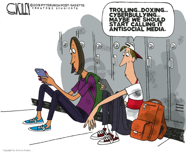 editorial cartooning about cyber bullying